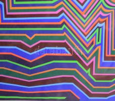 Victor Vasarely (1908-1997): Op-art kompozíció. Szitanyomat, papír, jelzés nélkül. 49x43 cm Üvegezet...