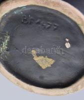 Retro iparművész csorgatott mázas váza, jelzett, hibátlan, m: 35,5 cm