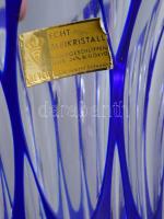 Beyer német ólomkristály váza anyagában színezett, többrétegű, hibátlan 19 cm