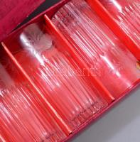 6 db Bohemia kristály vizes pohár. Metszett, jelzett, hibátlan, eredeti dobozában 15 cm