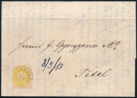 1865 2kr nyomtatványként küldött számlalevélen / 2kr on invoice TEMESVÁR