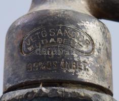 cca 1930/1940 Zimber Ágoston Budafok szódásüveg, fej: Bordás Ferenc Jászárokszállás, anyagában színe...