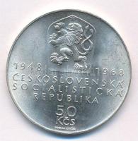 Csehszlovákia 1968. 50K Ag "A függetlenség 50. évfordulója / A Népköztársaság 20. évfordulója&q...
