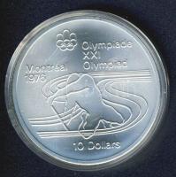 Kanada 1975. 10$ Ag "Montreali olimpia" T:1 Eredeti tokban!