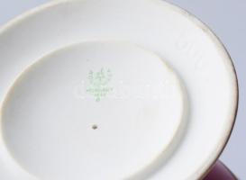 Hollóházi historizáló váza, pink fonton, jelzett, m: 28 cm