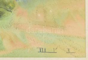 Dobroszláv Lajos (1902-1987): Borús idő. Akvarell, papír, jelezve jobbra lent, üvegezett keretben, h...