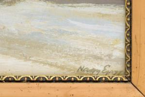 Nagy Ernő (1926-2017): Tél a Bükkben. Olaj, karton. Jelezve jobbra lent. 50x35 cm. Dekoratív, üvegez...