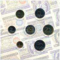 2006. 1Ft-100Ft (7xklf) forgalmi sor szettben + 1946. 1Ft Ag "Hatvanéves a Forint" utánver...