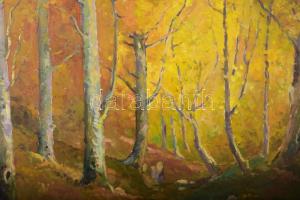 id. Kátai Mihály (1906-1983): Őszi erdő, 1983. Olaj, farost, jelezve balra lent. 50×70 cm. Dekoratív...