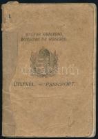 1926 Belgrád, Magyar Királyi Követség által kiállított, fényképes útlevél Bíró Márton lakatossegéd részére; szerb, román, francia vízumokkal, bélyegzésekkel. Sérült, a hátsó borítón és az utolsó néhány lapon hiánnyal.