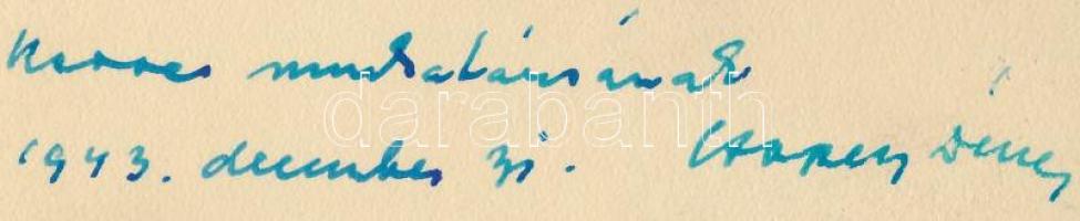 1943 Csopey Dénes kúriai bíró dedikált eredeti fotója