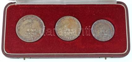 1967. 25Ft Ag + 50Ft Ag + 100Ft Ag "Kodály sor" eredeti dísztokban T:BU patina 
Adamo EM2...
