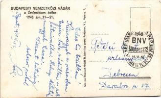 1948 Budapest XIV. Budapesti Nemzetközi Vásár a Centenárium évében, A Nép Ipara A Nép Ereje + So. St...