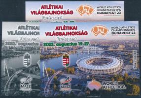 2023 Atlétikai VB Budapest 3 db-os emlékív garnitúra, azonos 00018 sorszámmal