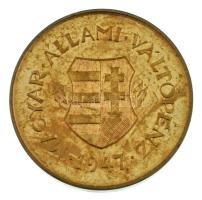 1947. 2f tombak "rozettás Artex utánveret" T:UNC,AU Hungary 1947. 2 Fillér Cu-Zn "ros...