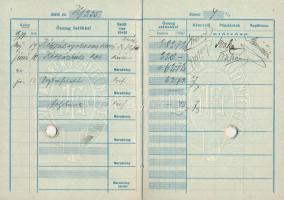 Budapest 1911. "Lévai Takarék-és Hitelintézet" betéti könyve, bejegyzésekkel, lyukasztássa...