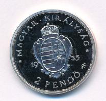 DN "Magyarok Kincstára - Pázmány Péter 2 pengő, 1935" ezüstözött rézötvözet utánveret, kap...