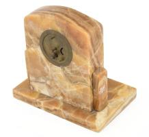 Márvány asztali óra. "1936 Lévai Protestáns Leányegylet" feliratos gravírozott réz tábláva...