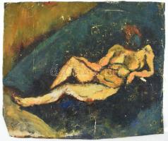 Járitz Józsa (1893-1986): Női portré (hátoldalán női akt vázlat). Olaj, vászon, sérült, vakráma nélk...