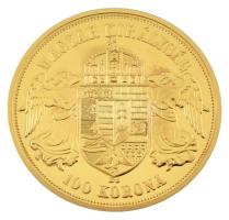 DN "Magyarok Kincstára - Ferenc József, 100 korona, 1908" aranyozott rézötvözet utánveret ...