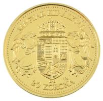 DN "Magyarok Kincstára - IV. Károly, 20 korona, 1918" aranyozott réz-cink ötvözet utánvere...