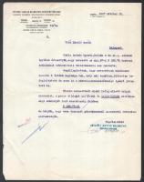 1937 Bp., Egyesült Magyar Malomipari R.T. 2 db fejléces üzleti levele, tartozásokkal kapcsolatban