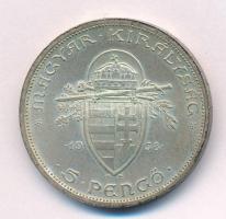 1938. 5P Ag "Szent István" T:AU patina Adamo P8.1