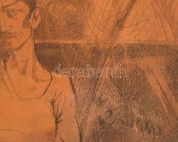 Kalcsó József (1952- ): Társaság női akttal. Rézkarc nyomódúc. Jelezve jobbra lent. 15,5x13 cm