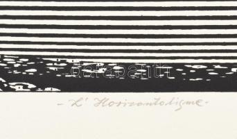 Joseph Kádár (1936-2019): "L'Horizontalisme", 1994. Szitanyomat, papír, jelzett. 19/1...