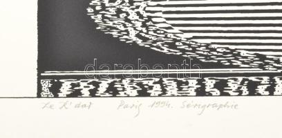 Joseph Kádár (1936-2019): "L'Horizontalisme", 1994. Szitanyomat, papír, jelzett. 19/1...