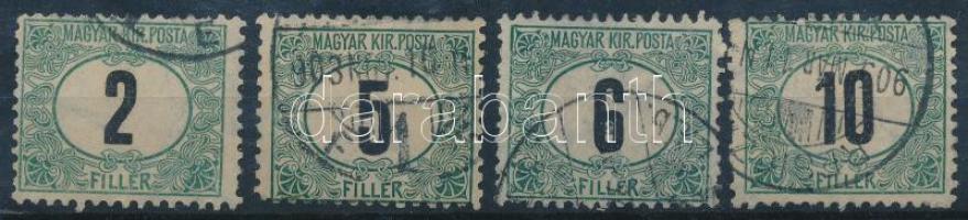 1903 Zöldportó 2f, 5f, 6f, 10f B (14.000) / perforation 11 1/2