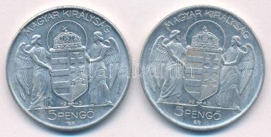 1943. 5P Al "Horthy Miklós születésének 75. évfordulójára" (2x) T:AU Adamo P8.3