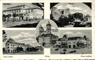 Léva with City Hotel and castle ruins