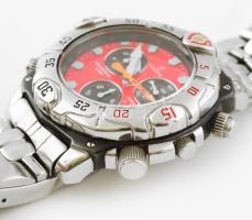 Festina karóra kronogárfos, kvarc szerkezettel, új elemmel, működik, fém szíjjal. d: 44 mm