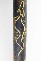 Woodoo esőcsináló "hangszer". Kézzel festett, faragott fa. 70 cm