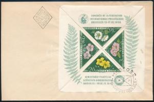 1958 FIP Virág blokk FDC-n / Mi block 28 on FDC