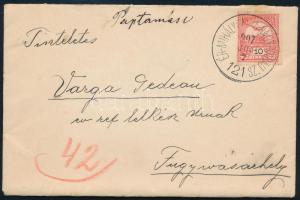 1907 Levél ÉR-MIHÁLYFALVA-NAGY-VÁRAD vasúti mozgóposta bélyegzéssel / Cover with railway postmark