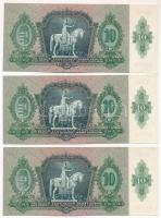 1936. 10P (3x) sorszámkövetők "B 345 073364 - B 345 073366" T:F szép papír Adamo P9