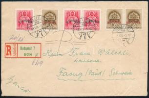 1941 Ajánlott cenzúrázott levél Svájcba / Registered censored cover to Switzerland