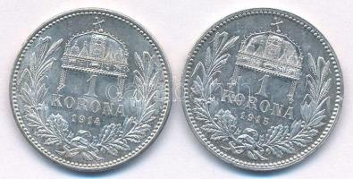 1914KB-1915KB 1K Ag "Ferenc József" (2xklf) T:AU Adamo K5.1