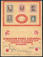 1919 Magyar Tanácsköztársasági arcképek sorszámozott emléklap művészek aláírásaival: Gara Arnold, Gróf József, Buchmayer Vilmos, és mások / 1919 Hungarian Soviet Republic souvenir sheet with signatures of Hungarian artists