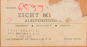 Szanthoffer Imre (1930-2007): Holtág. Olaj, farost, jelezve jobbra lent. Dekoratív fakeretben, 60×80...