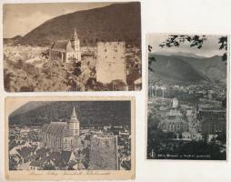 Brassó, Kronstadt, Brasov; - 3 db régi város képeslap / 3 pre-1945 town-view postcards