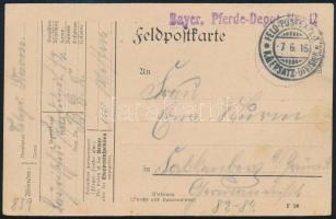 1916 Tábori posta levelezőlap / Field postcard &quot;Bayer. Pferde-Depot Nr. 12.&quot;