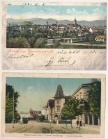 Nagyszeben, Hermannstadt, Sibiu; - 4 db régi város képeslap / 4 pre-1945 town-view postcards