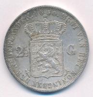 Hollandia 1850. 2 1/2G Ag "III. Vilmos" T:XF,VF patina, ph Netherlands 1850. 2 1/2 Gulden ...
