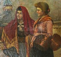 Pietro Toretti (1888-1927): Piaci jelenet. Olaj, vászon, jelezve jobbra lent. Reprezentatív, kissé s...