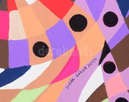 Sugár Gábor (1976-): Örvény. Akril, vászon, jelzett, hátoldalán autográf felirattal és a művész bély...