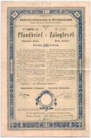 Nagyszeben 1895. Nagy-Szebeni Földhitelintézet záloglevele 500K-ról német és magyar nyelven, szárazpecséttel és szelvényekkel T:F / Hungary / Hermannstadt 1895. Land Credit Institution of Hermannstadt bond about 500 Kronen in German and Hungarian, with embossed stamp and coupons C:F