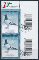 2015 Postagalamb olimpia 145Ft ívsarki vonalkódos pár a tervező aláírásával / Mi 5756 corner pair with bar codes, signed by designer